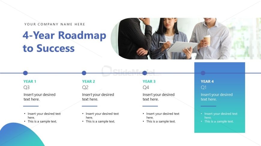 Success Roadmap Template Timeline Slide for Business Presentation