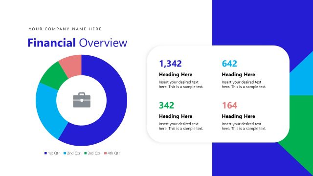 Financial Overview Pie Chart Slide