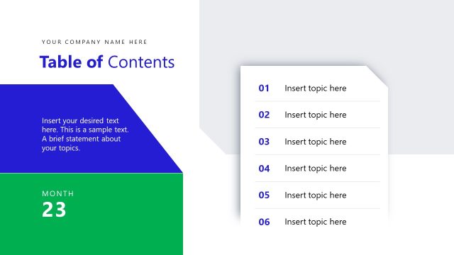 Table of Contents Slide – Business Pitch Deck PPT Template