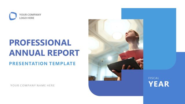 Professional Annual Report PPT Template - Cover Slide - SlideModel