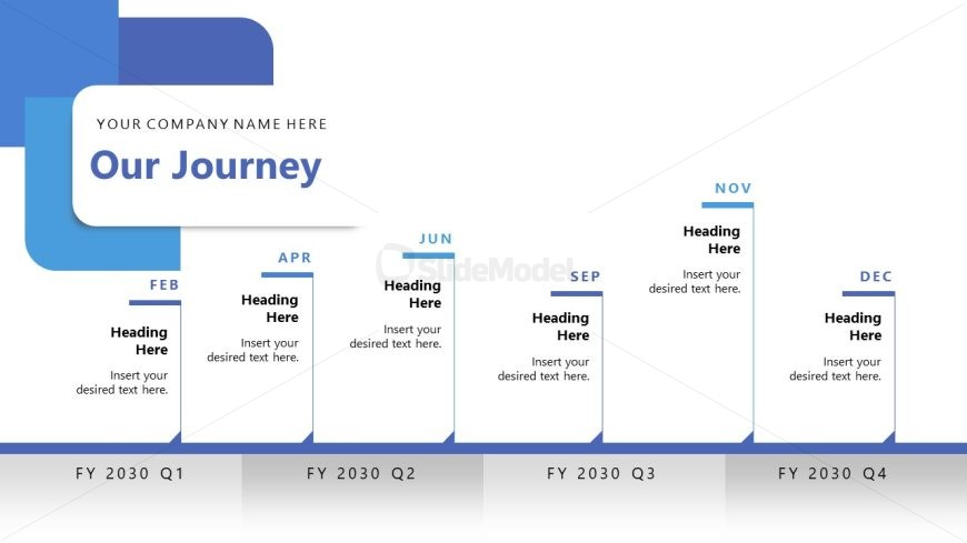 Six Stages Journey Presentation Diagram Slide