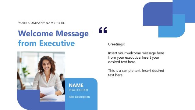 Welcome Message for Executives – Annual Report Template