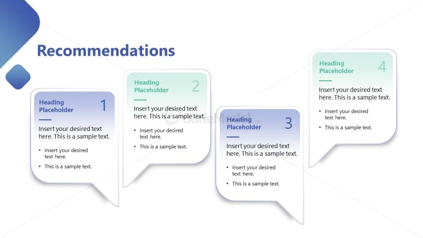 Four Recommendations Discussion PPT Slide