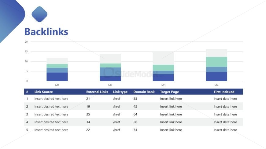 SEO Status Report Template PPT Slide