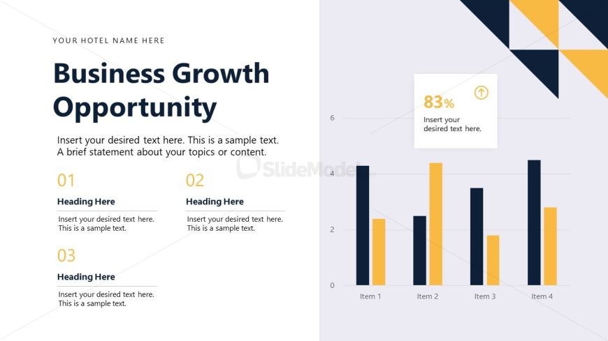 Editable Slide with Data Chart - Hotel Company Overview Template