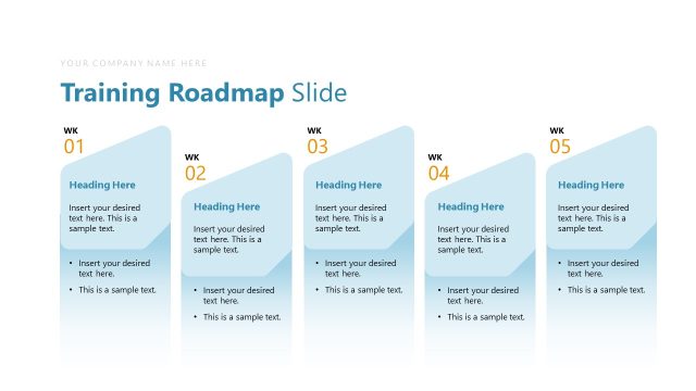 Training Roadmap Slide with Five Attractive Shapes