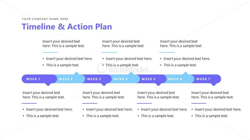 Horizontal Timeline Slide for Business Action Plan