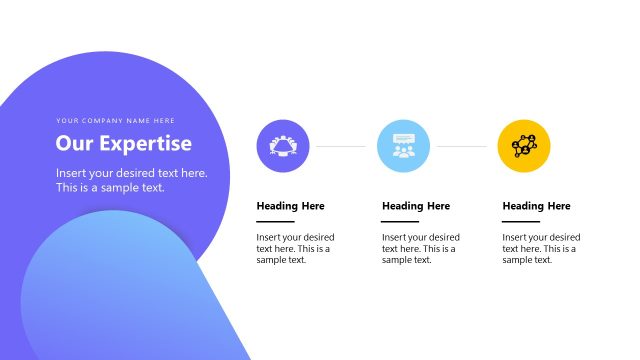 Our Expertise Slide with Circular Diagram Layout – Event Planning Template