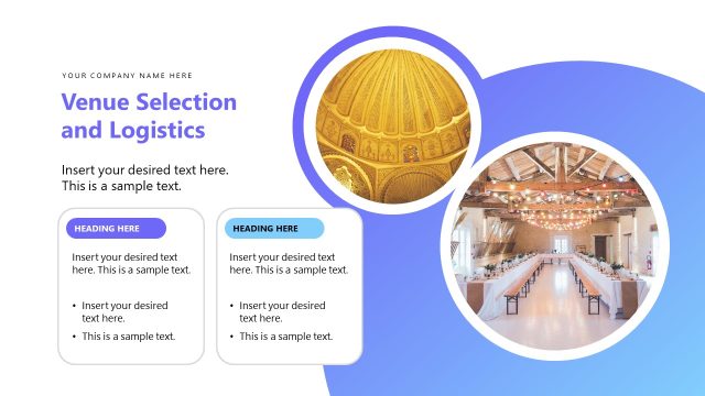 Creative Images for Venue Selection & Logistics Slide