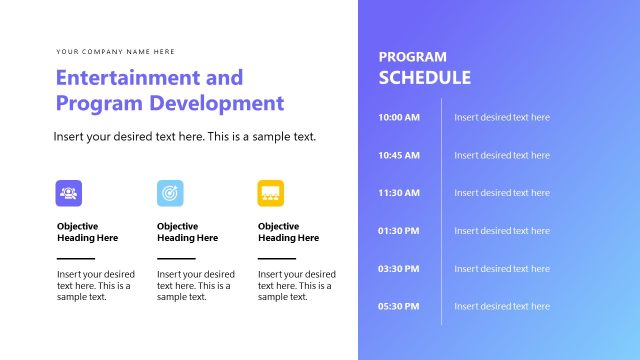 Entertainment & Program Development Presentation – Event Planning Template
