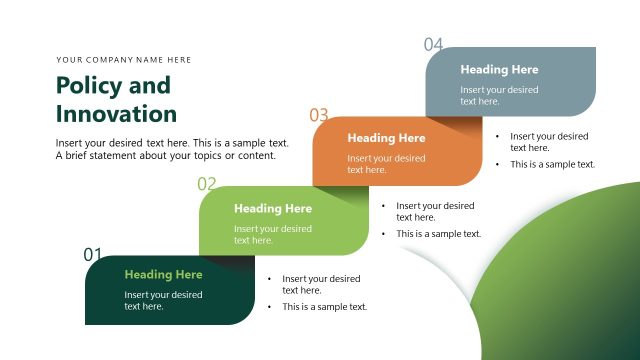 Policy & Innovation Slide with Step Diagram