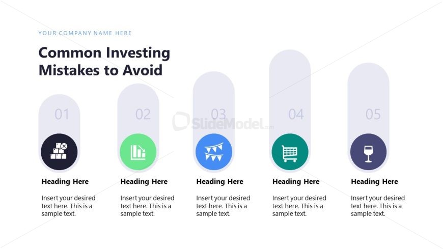 Investment Portfolio & Strategy Template with Four Icon Bars