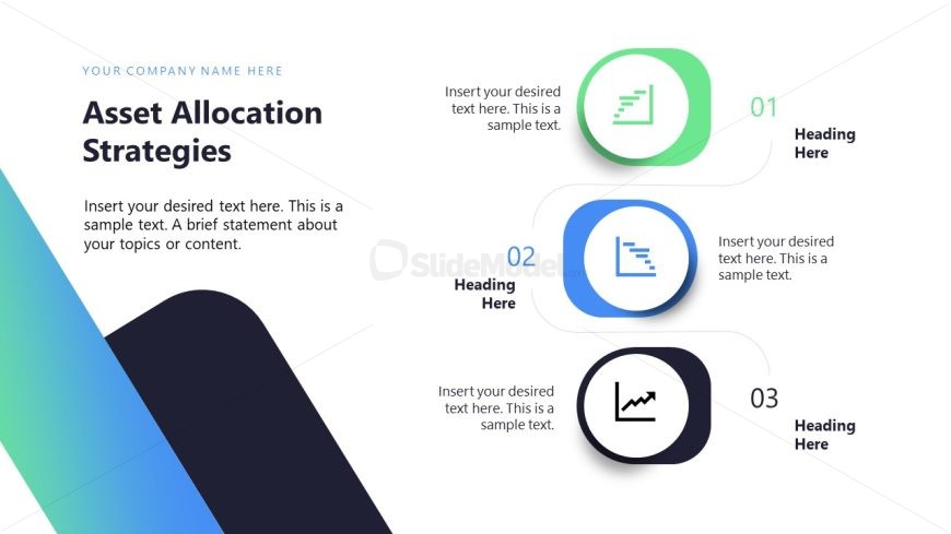Three Infographic Buttons for Asset Strategy Discussion