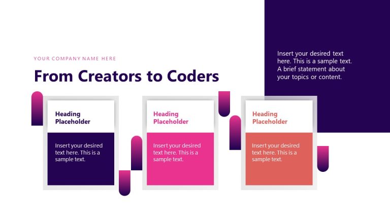 From Creators to Coders Slide with Multiple Boxes - SlideModel