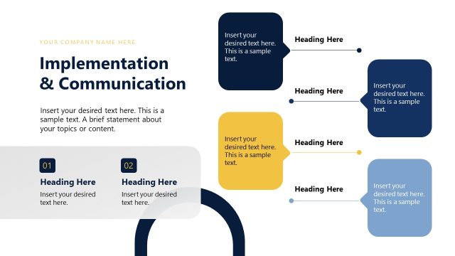 Implementation & Communication Slide with Dialogue Boxes