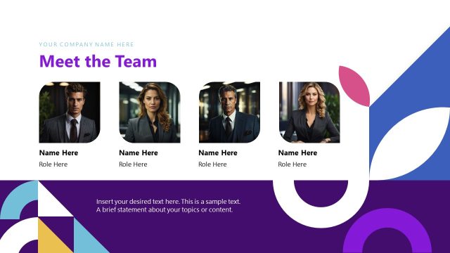 Meet the Team PowerPoint Slide – Modern Geometric Presentation Template