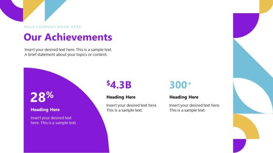 Our Key Achivements - Modern Geometric PPT Template - SlideModel