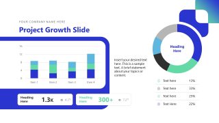Project Growth Presentation with Columns Chart Slide 