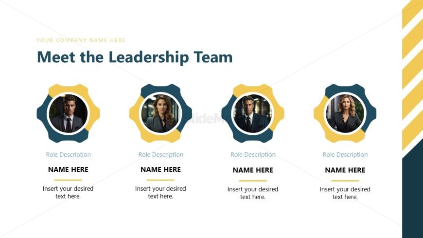 Manufacturing Company Profile Template Slide for Team Introduction