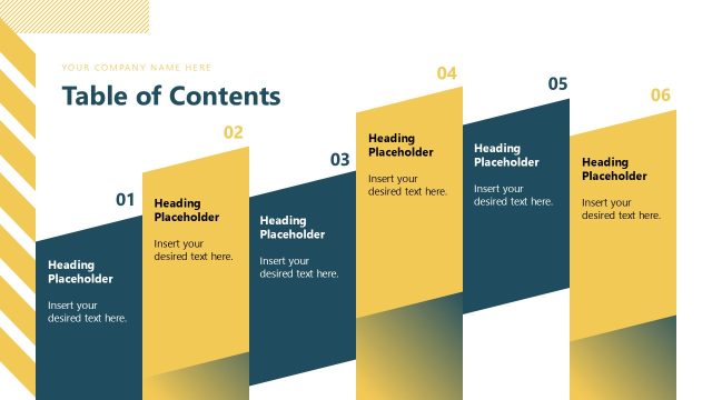 Slide for Table of Contents – Manufacturing Company Profile Template