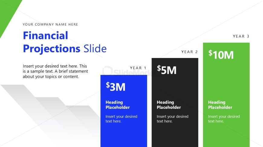 Three Ascending Columns for Financial Projections Discussion