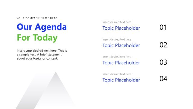 Agenda Slide with Numbers – Investor Pitch Deck