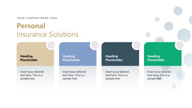 Insurance Solutions Slide with Text Segments
