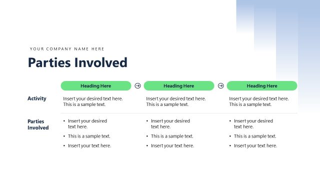 Parties Involved In Business Deal – Tombstone Presentation Layout