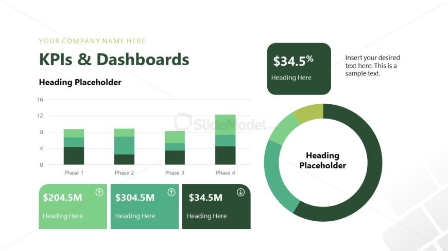 Donut Chart & Columns Chart for Business Sales Presentation