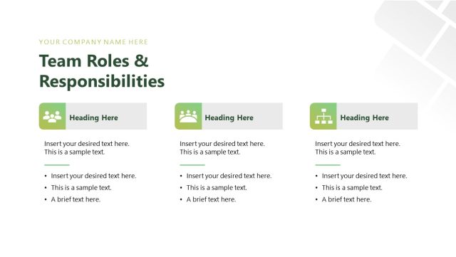 Team Roles & Responsibilities Slide with Three Columns - SlideModel