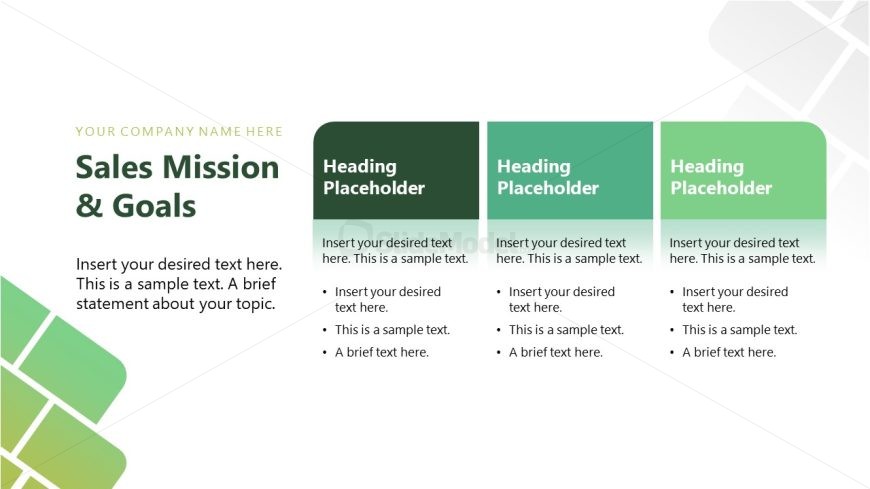 Sales Playbook Template - Mission Goals Presentation