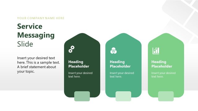 Three Pillars for Service Messaging – Sales Playbook Presentation Slide