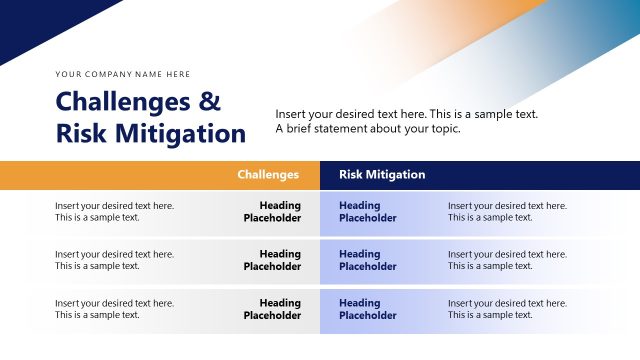 Challenges & Risk Mitigation – Industrial Engineering Template