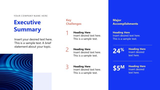 Executive Summary Slide – Project Update Presentation