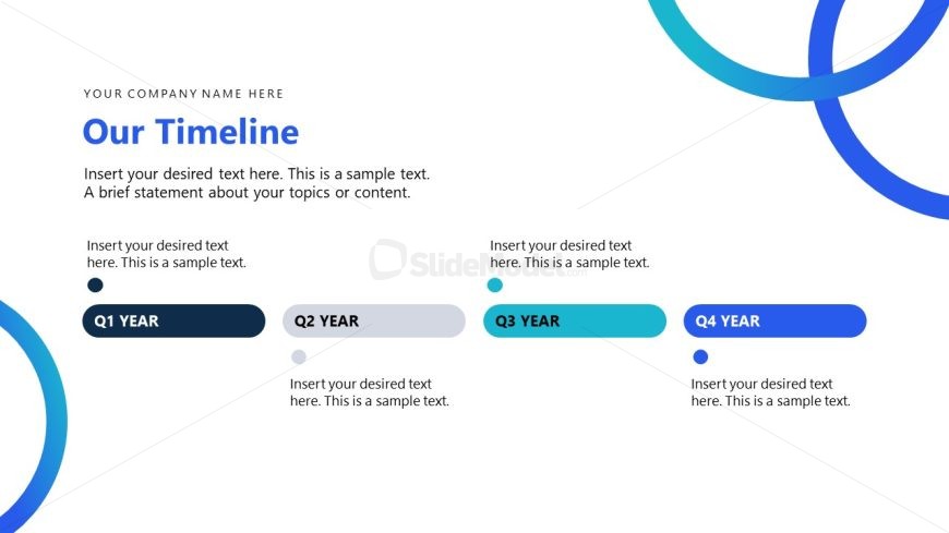 Editable Horizontal Timeline Diagram Slide
