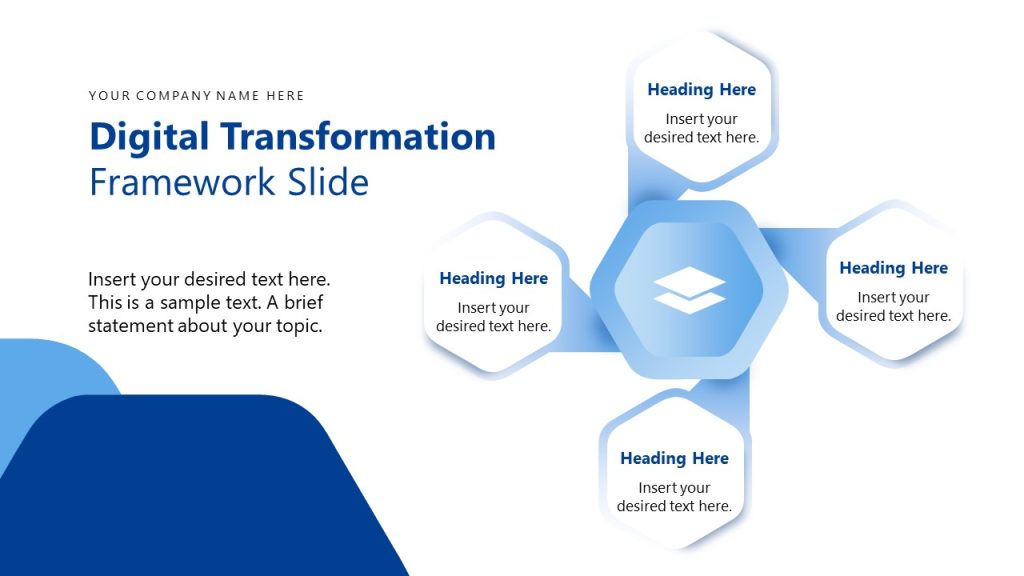 Digital Transformation Framework Presentation Slide with Hexagons ...