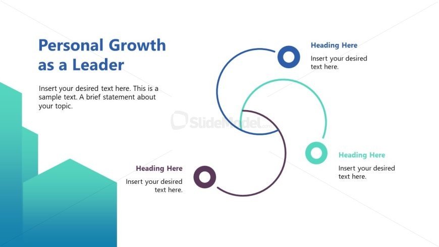 Leadership PPT Slide with Creative Curved Line Diagram