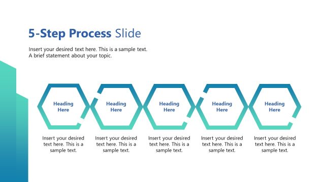 5 Step Hexagon Shapes Process Diagram