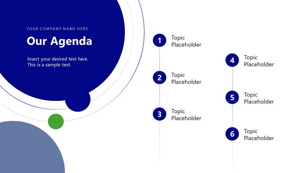 Agenda Slide with List Format for Strategic Overview Presentation ...