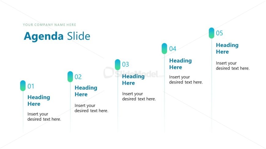 5 Segment Market Positioning Template Slide with Diagram