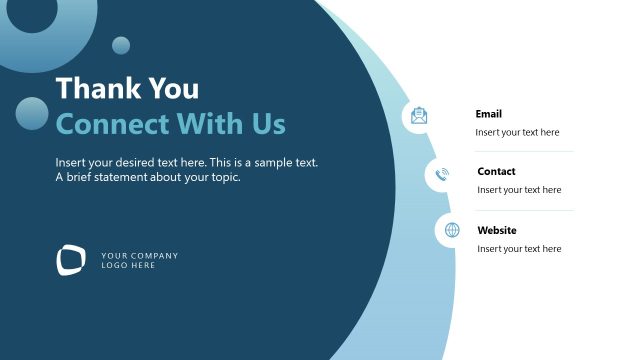 Thank You Slide with Contact Details – Company Profile Presentation
