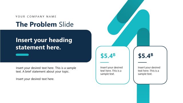 The Problem Slide with Boxes and Statistics – Startup Profile Template
