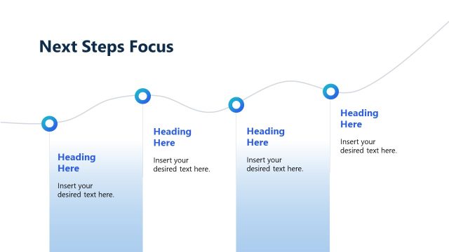 Next Steps Focus Slide with Line Process Diagram