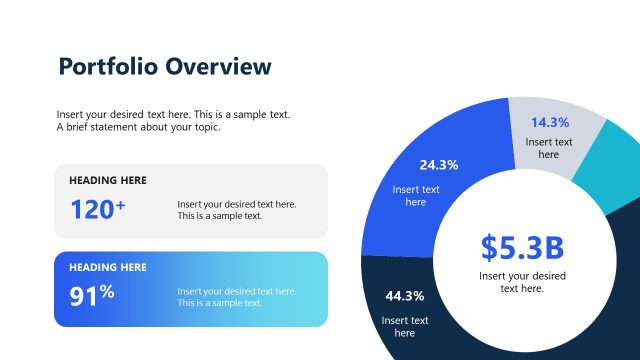 Portfolio Overview Slide with a Segmented Circular Diagram