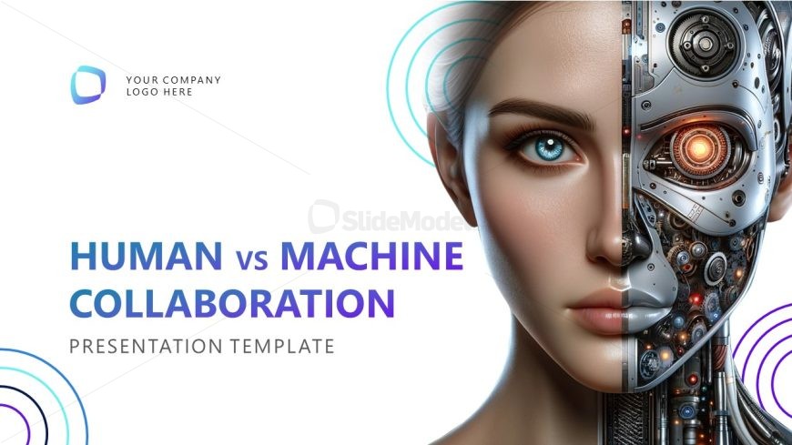 Editable Human vs Machine Collaboration PPT Template