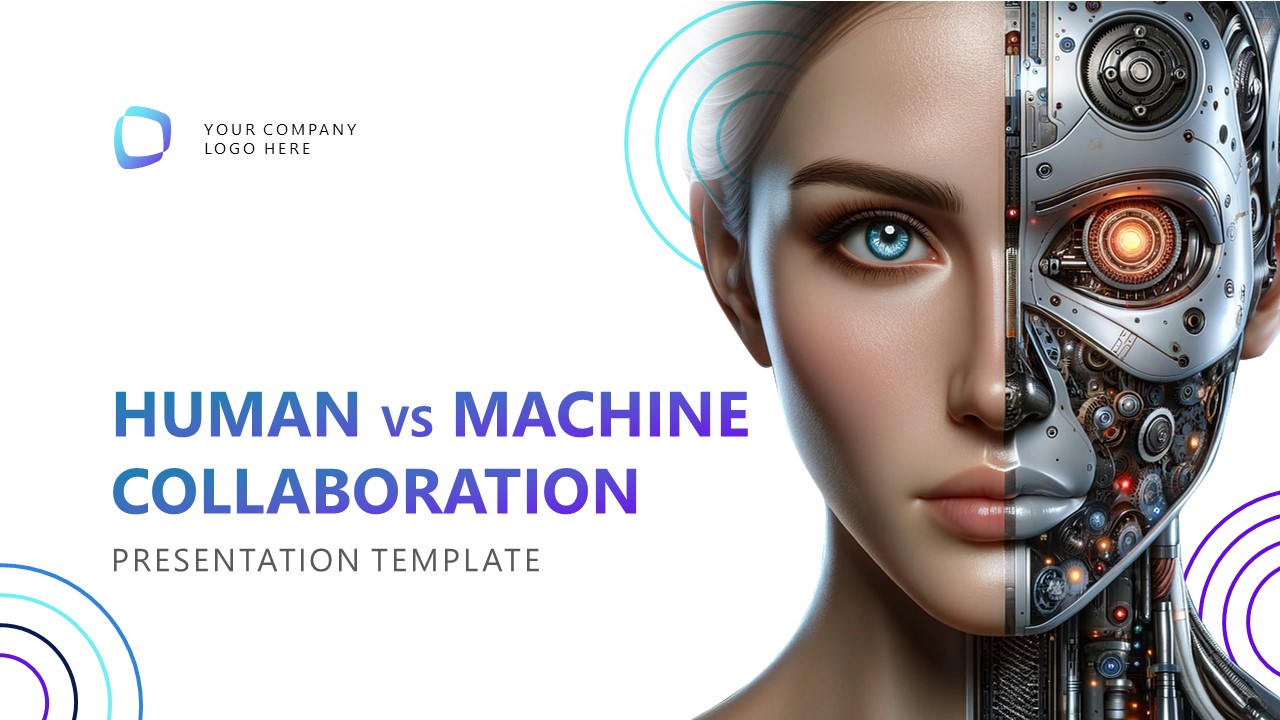 Editable Human vs Machine Collaboration PPT Template