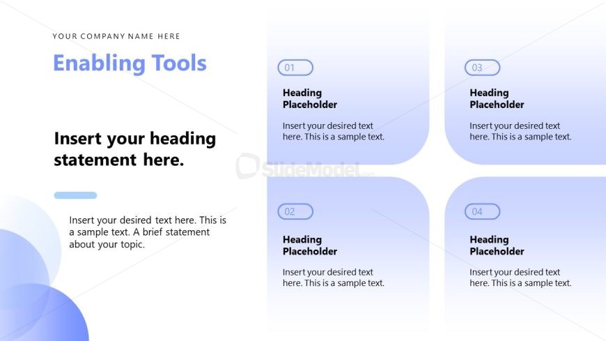 Four Blocks Icons Slide for Agentic AI Presentation Template