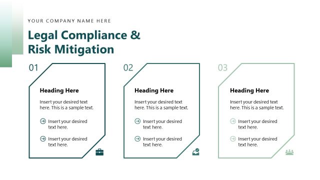 Legal Complaince & Risk Mitigation Slide with Unique Shapes