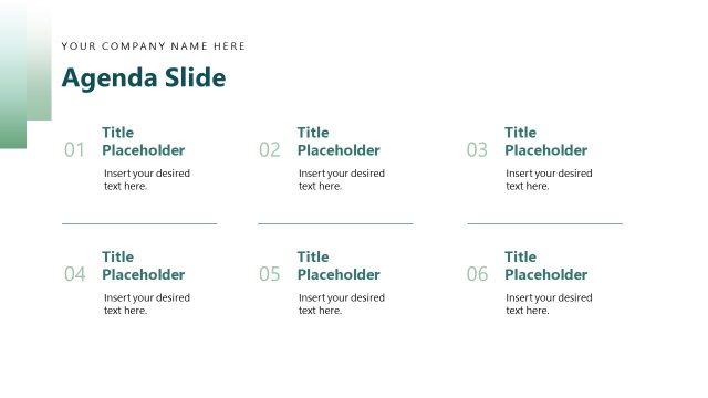Agenda Slide with Placeholder Text – Property Management Template