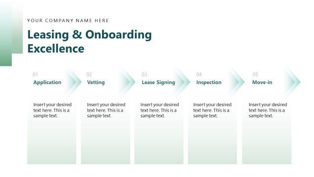 Leasing & Onboarding Excellence Discussion Slide with Arrows